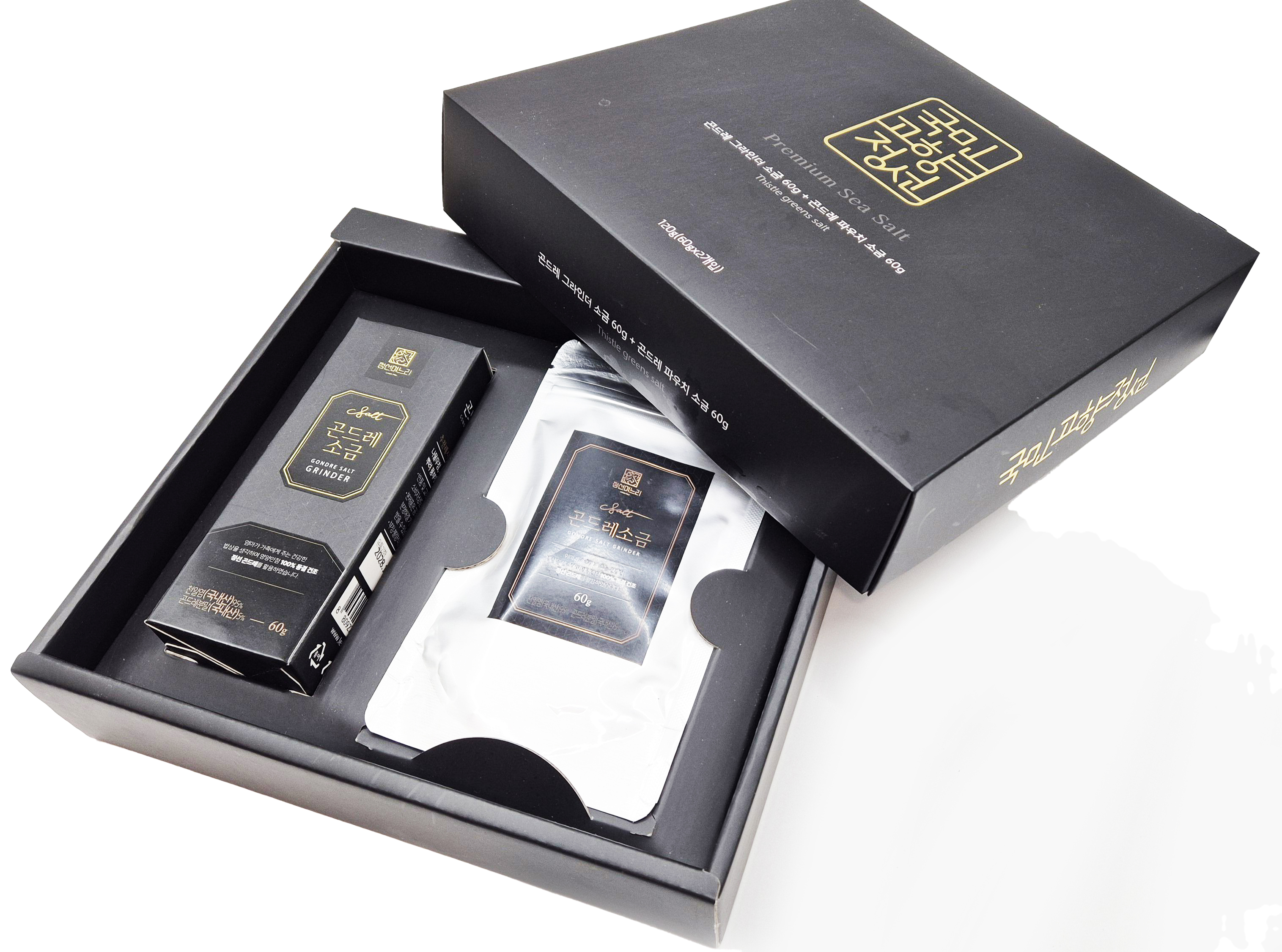 곤드레소금(스틱) 75g(5g*15EA) / 곤드레소금(그라인더) 60g / 곤드레소금(리필) 60g/곤드레리필패키지(그라인더+리필)